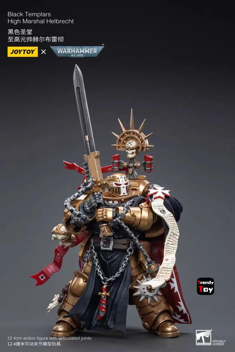 【JOYTOY】Warhammer 40K Black Templars High Marshal Helbrecht 1/18 Action Figure Toys