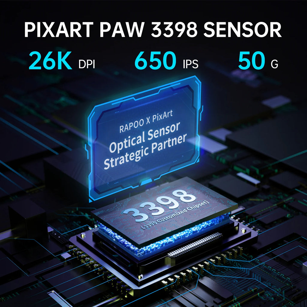 Безжична геймърска мишка Rapoo VT9PRO PAW3398, 26000DPI, 68g, лека, кабелна, безжична мишка, 160H, супер дълъг живот на батерията