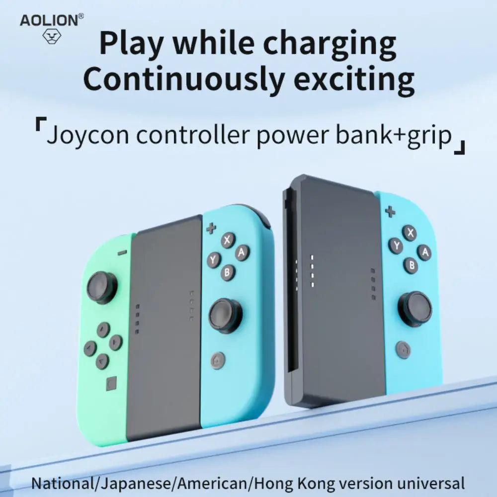 AOLION Portable Switch joncon Charging Grip Compatible With OLED 3400mAh Ultra Long Battery Life Stylish Gaming Accessory