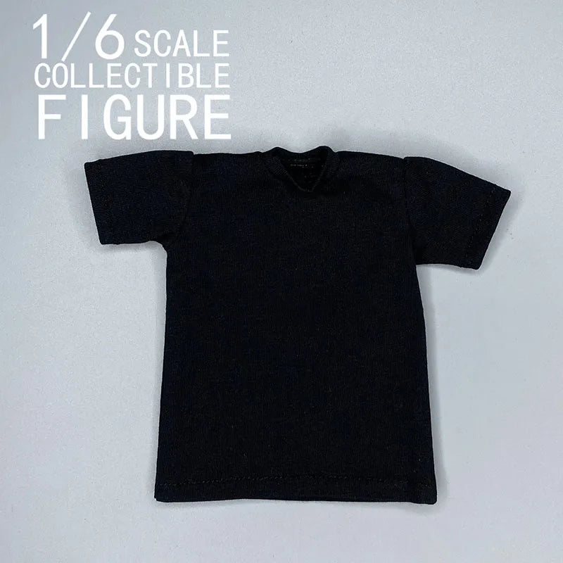 In Stock 1/6 Scale Male Solid Color T-shirt Casual Loose Short Sleeve Tops Clothes Model Fit 12'' Soldier Action Figure Body