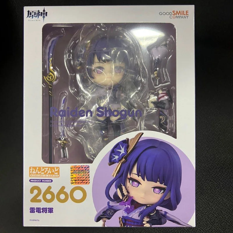 Original Box GSC In Stock Nendoroid Genshin impact Raiden Shogun Zhongli Traveler Anime Action Figure Model Toy Gift for Kids