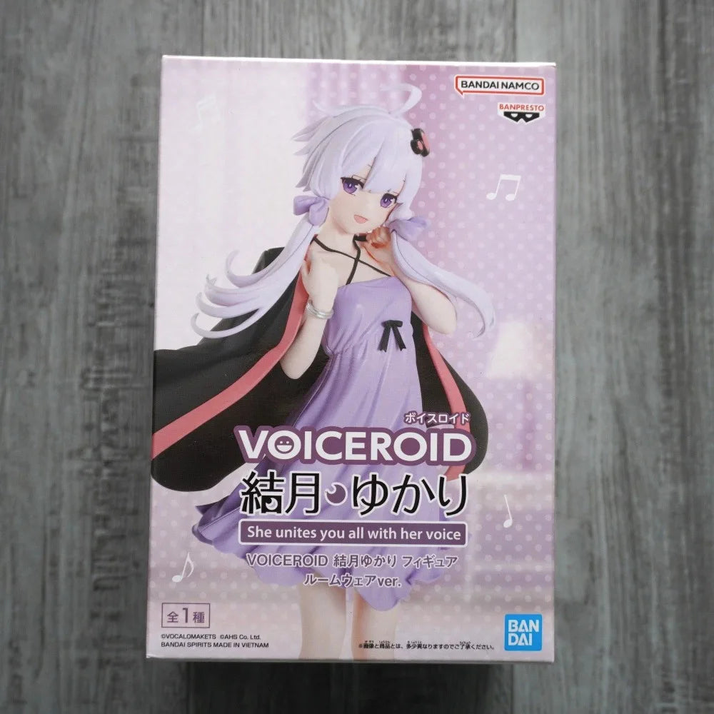 Original BANDAI Banpresto VOCALOID Yuzuki Yukari Purple Dress PVC Anime Figures Action Figure Model Toys Christmas Gifts