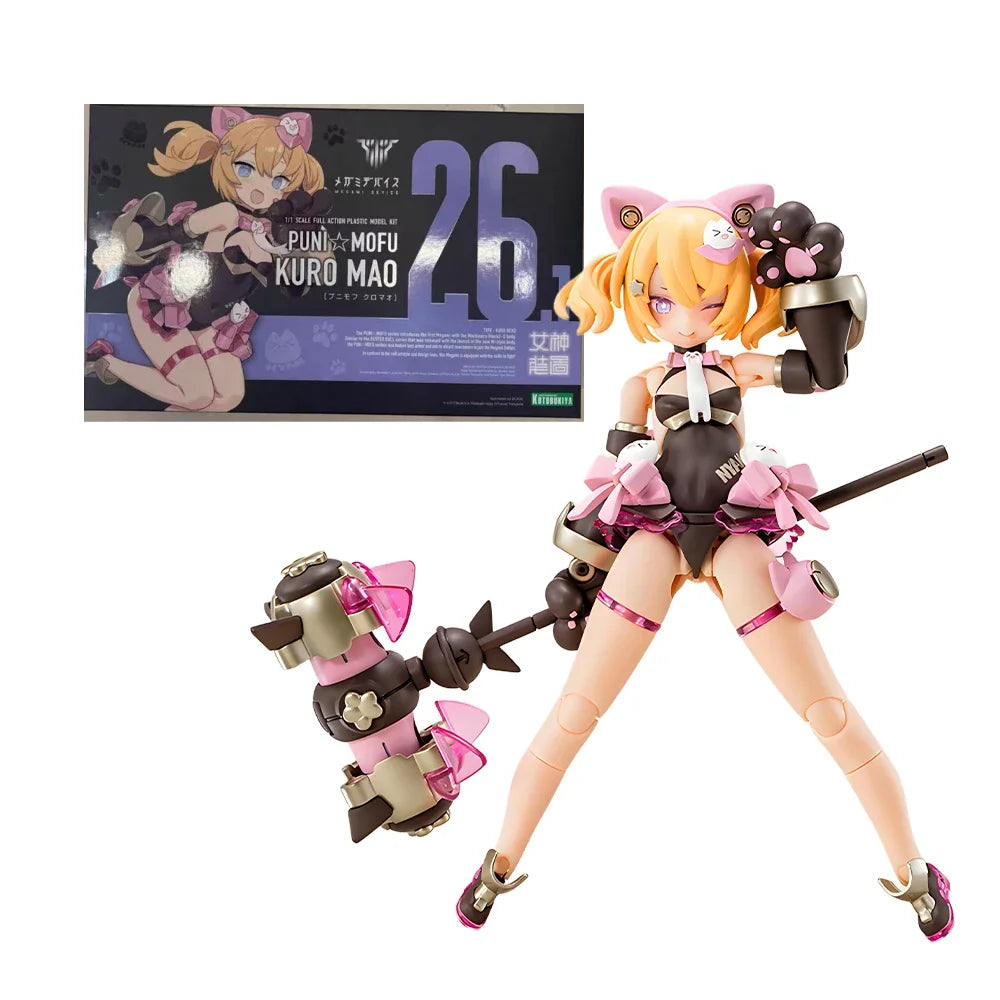 In Stock Genuine KOTOBUKIYA PUNI MOFU Yuki Tu Kuro Mao Anime Figures Assembled Model Movable Collectible Gifts Toys