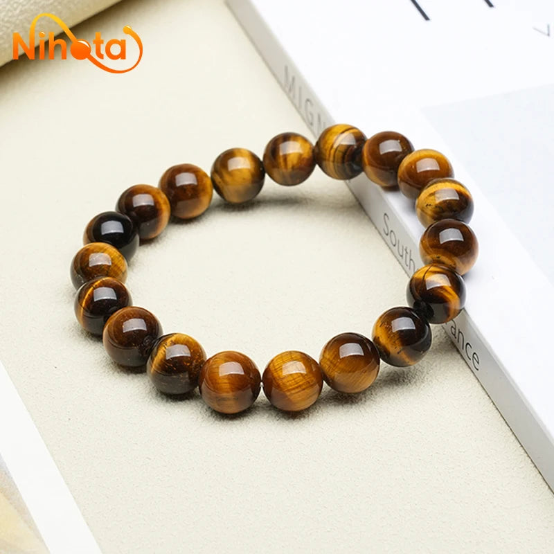 High Quality Yellow Tiger Eye Stone Handmade Round Beads Bracelets Couple Energy Yoga Bracelet Men Women Jewelry 6/8/10/12mm