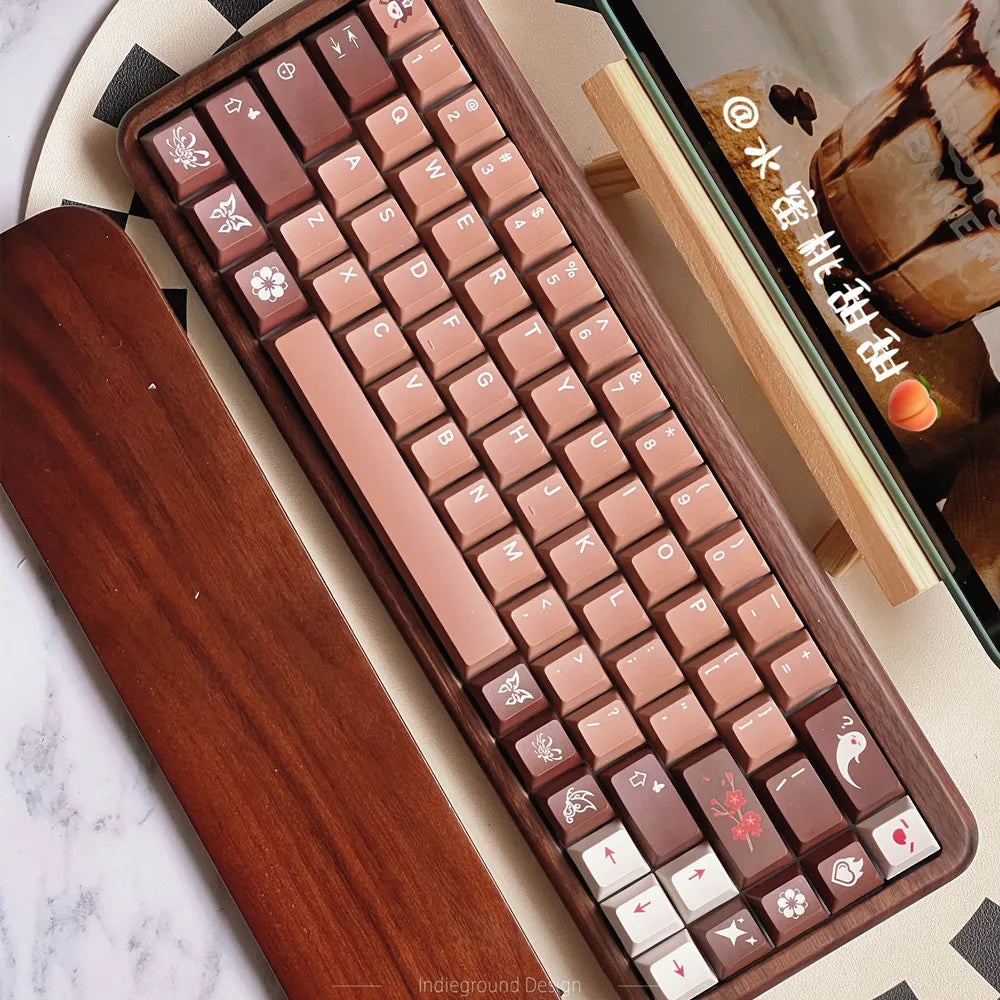 Walnut Color Keycap Original Design Cherry Profile PBT 140 Keys/Sets DYE Sub ANSI Layout For Outemu Kailh TTC Cherry MX Switch