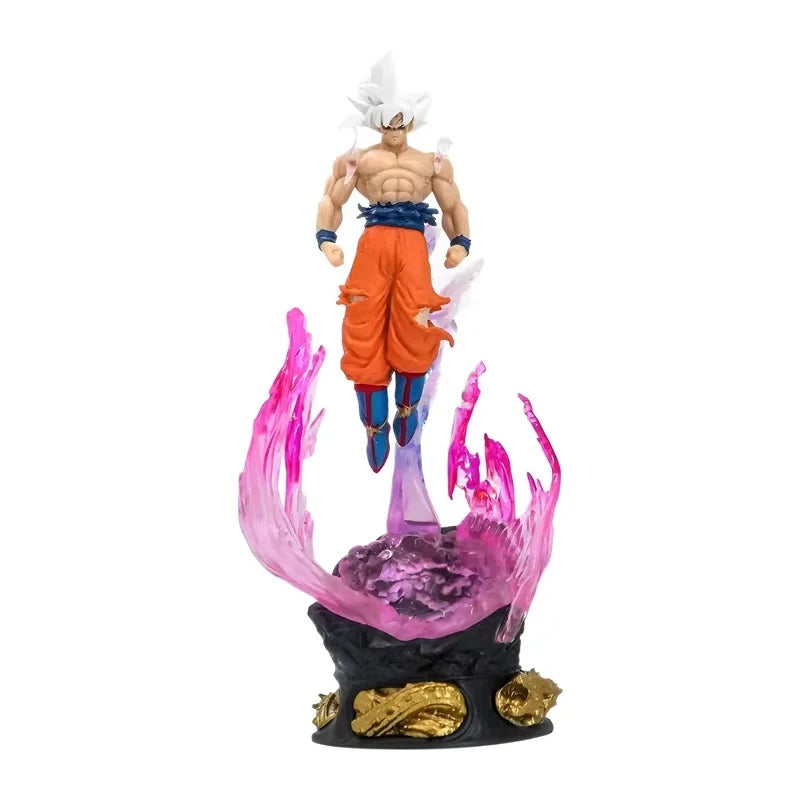 24cm Anime Dragon Ball Figure Son Goku Action Figures Ultra Instinct Super Saiyan Statue Pvc Emit Light Model Collection Gifts