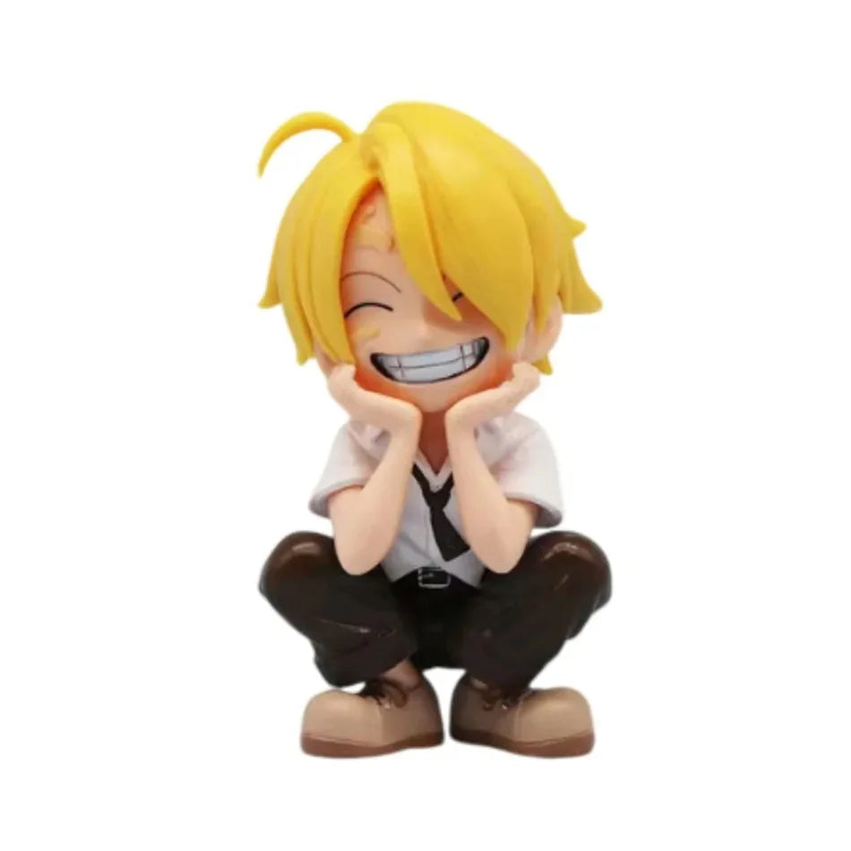 One Piece Handheld Luffy Solon Sitting Q-Version Trendy Play Cartoon Anime Desktop Car Ornament Peripheral Gifts