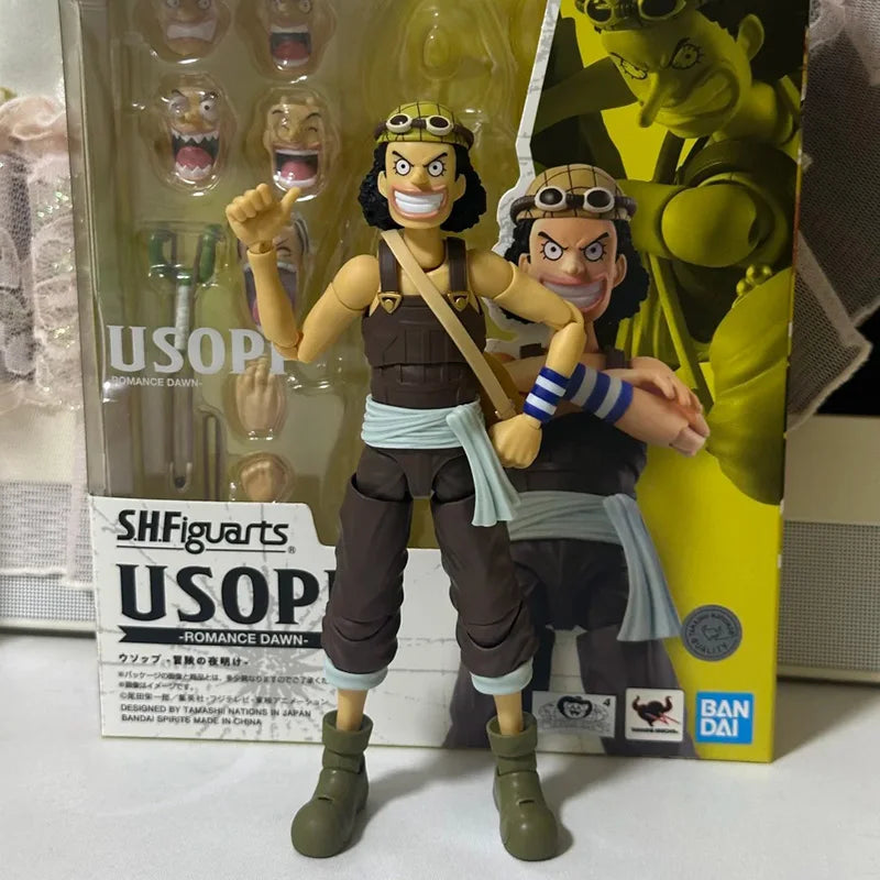 100% Bandai S.H.Figuarts One Piece Usopp Dawn Of Adventure Articulated Action Figure Pvc Desktop Ornament Collectible Gift