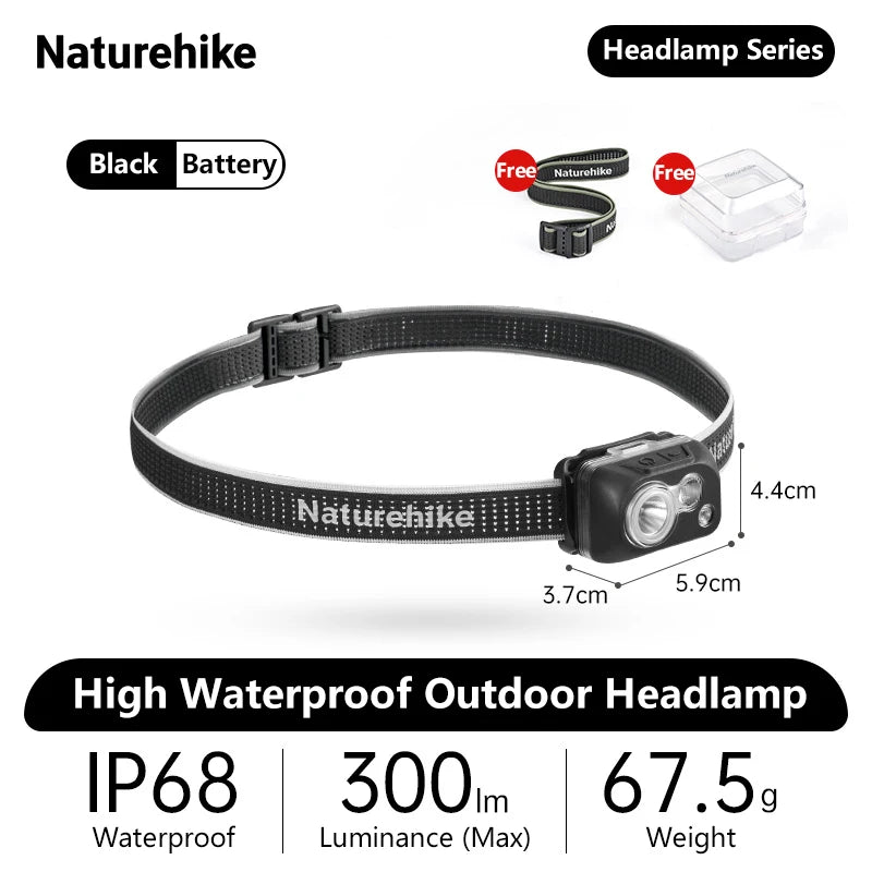 Naturehike Челник с висока водоустойчивост, външен челник, туризъм, алпинизъм, бягане, катерене, супер ярки светлини