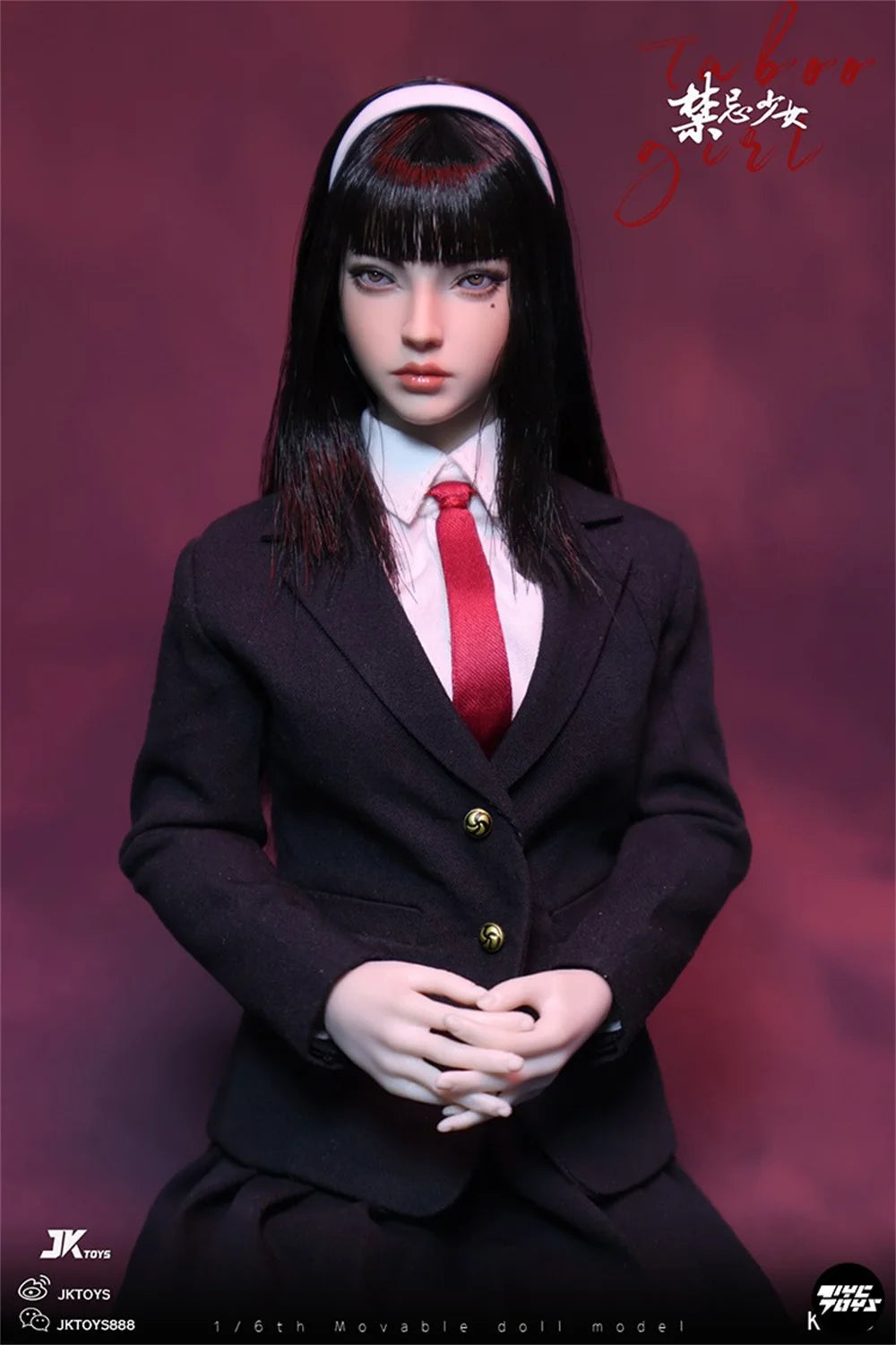 JKTOYS K-005 1/6 Scale Cosplay Tomie Taboo Girl Movable Eye Headed Sculpture Full Set for 12inchs Action Figure Model