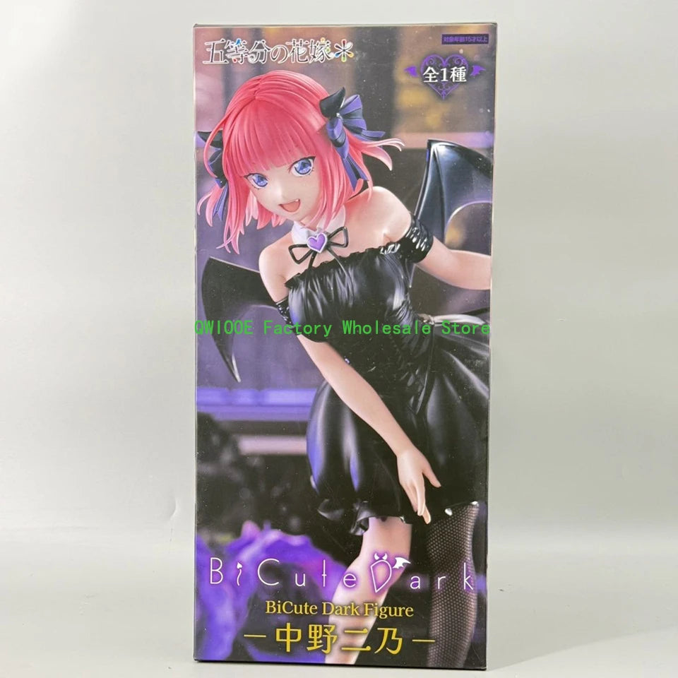 Original Genuine FuRyu Gotoubun No Hanayome 24cm Nakano Nino Black Angel Action figure Toys Collection Doll Christmas Gift