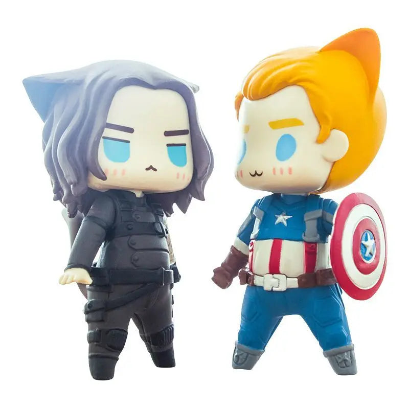 Captain America Winter Soldier Spiderman Q Edition Spider-Man hand-made office figure creative personality car desktop ornaments