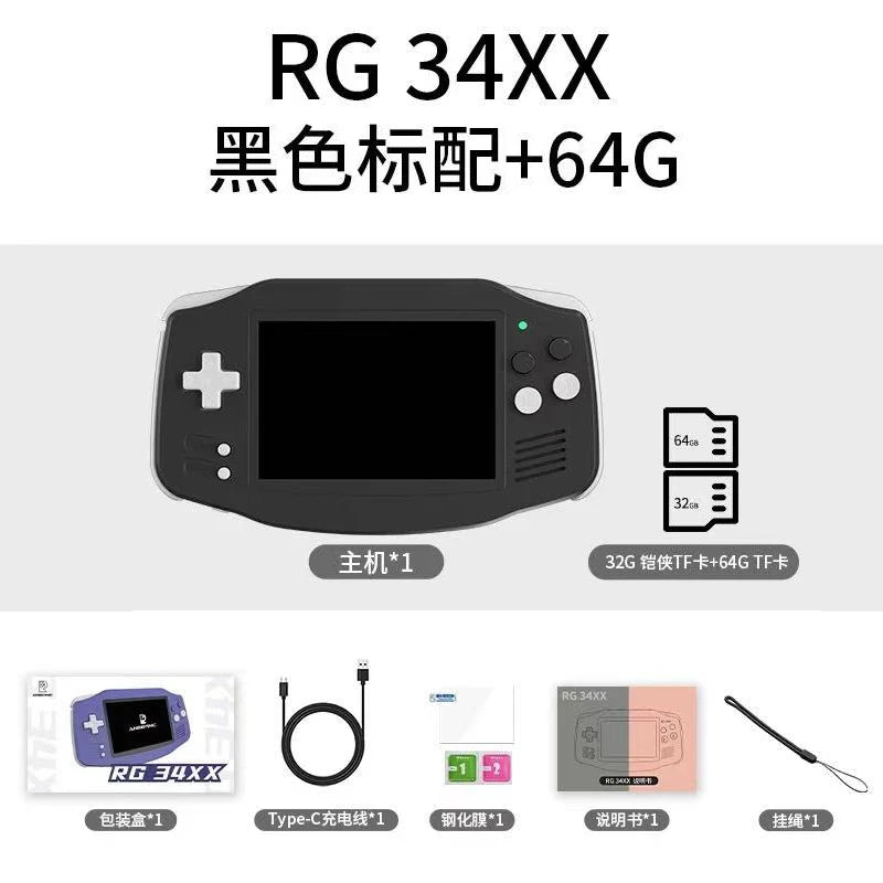 Anbernic Rg 34xx Tragbare Retro-Handheld-Konsole 3,4-Zoll-IPS Vollansicht GBA Nostalgic