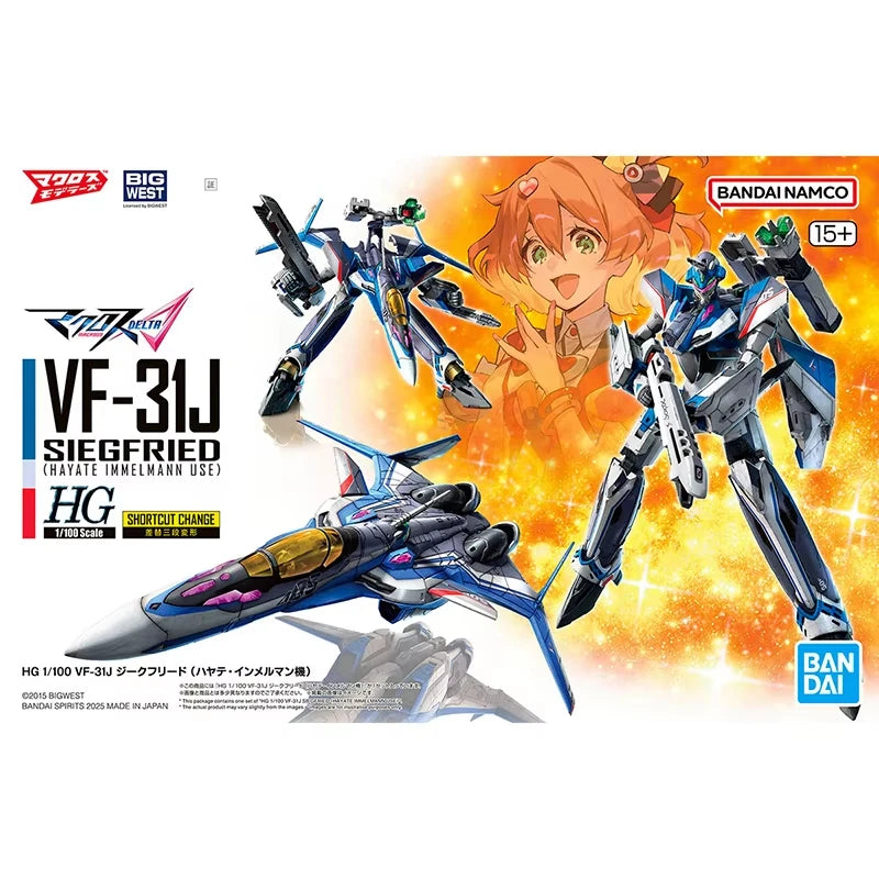 In Stock BANDAI HG 1/100 Macross Delta VF-31C Siegfried (Milia Fallyna Jenius Use) Ver. Anime Action Figures Assembly Model Toy