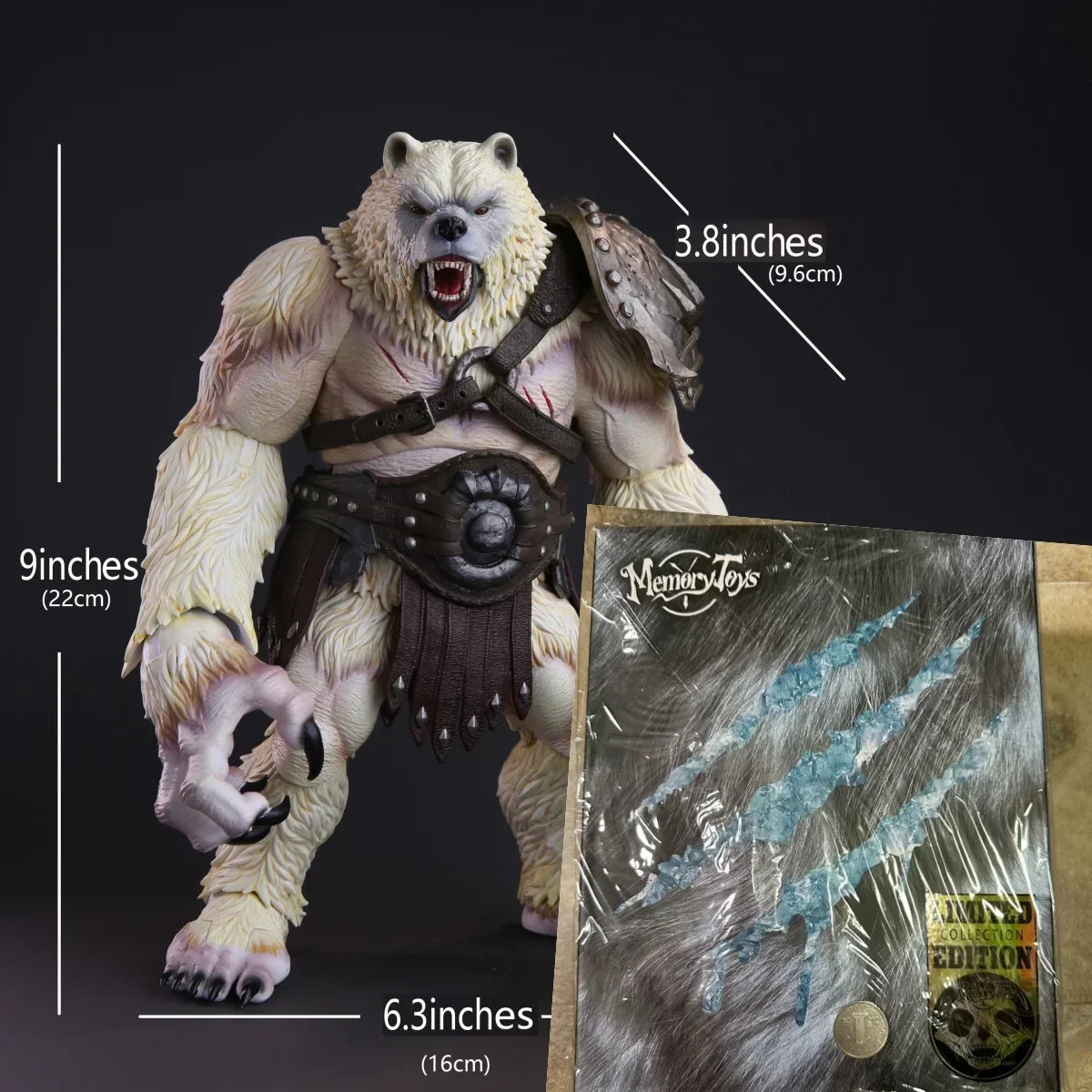 In Stock Adventurers World Brown & White Bearkin Warrior Shardclaw Articleized Action Figure Model Toy