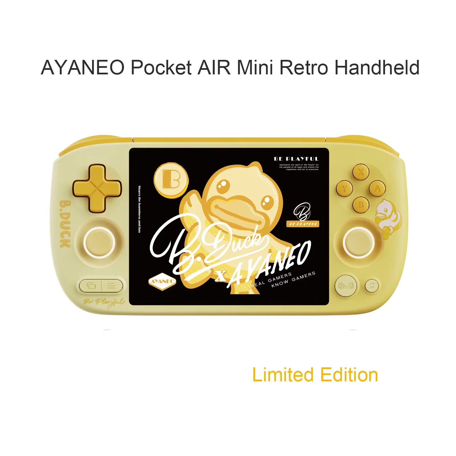 AYANEO Pocket AIR Mini x B.Duck Limited Edition Retro Handheld，Retro Pocket Console 4.2-inch 4:3 Screen with Hall Joysticks 64G