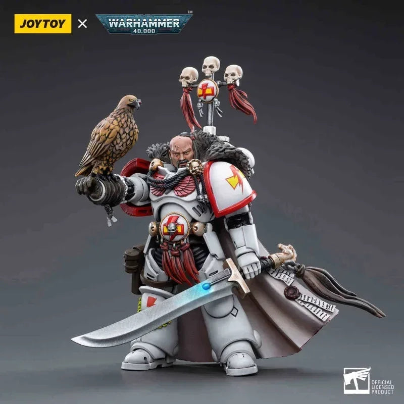JOYTOY Warhammer 40k 1/18 Action Figures White Scars Captain Kor'sarro Khan Assault Intercessor Combat Bike Anime Military Model