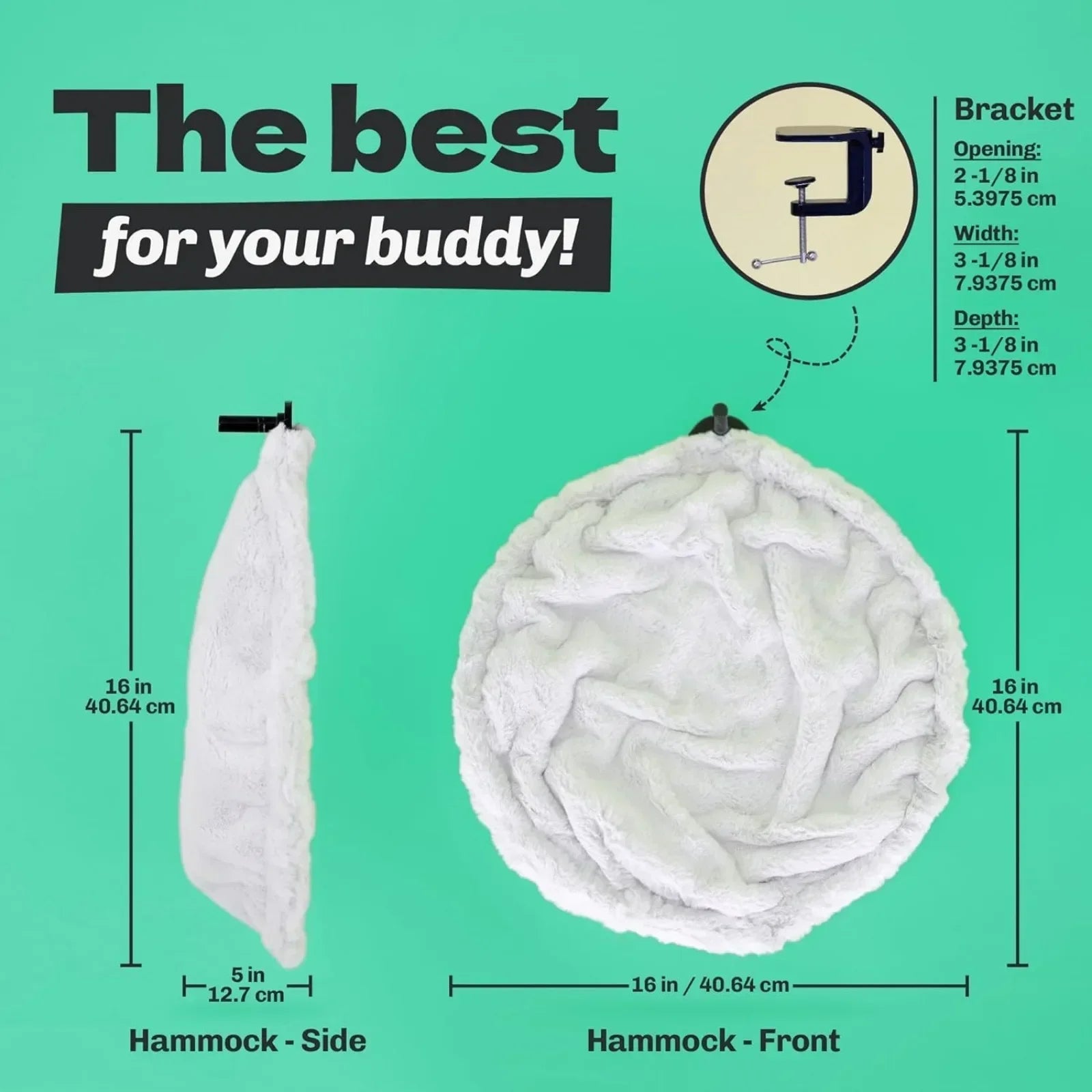 Cat Desk Bed - Soft Faux Fur Fabric, Steel Frame - Adjustable, Cat Shelf Bed for Indoor Cats - Perfect Cat Hammock for Your