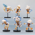 6PCS/Set One Piece Anime Figure Q Version GEAR5 Sun God Nika Luffy Action Figures Room Decoration PVC Collection Model Doll Toys