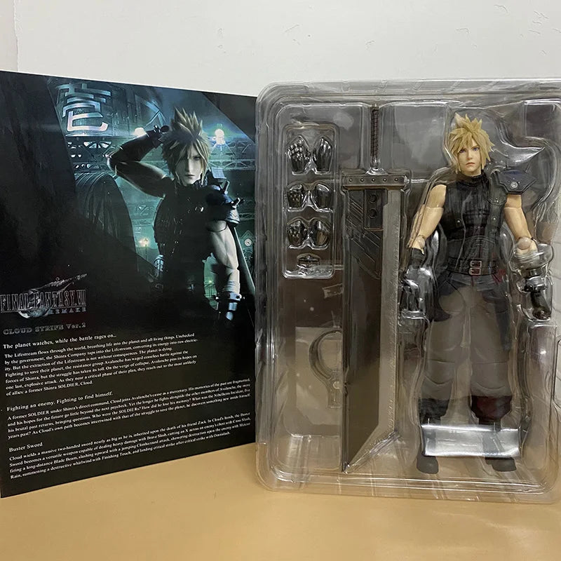 Anime PLAY ARTS VII Cloud Strife Edition 2 PVC Action Figure Collection Model Toys Doll Christmas Gift 25CM