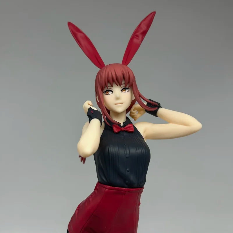 In Stock Furyu Chainsaw Man Bicute Bunnies Makima Red Bunny Power Blue Version Pvc Model Anime Collectibles Figure Toys