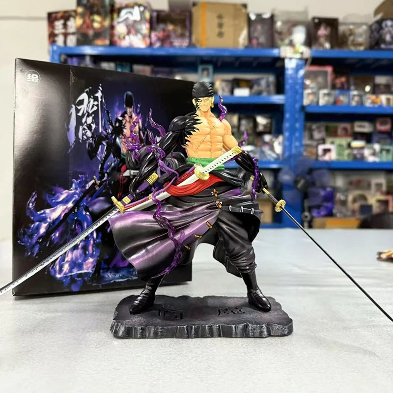 25cm One Piece Zoro Figures Sky Painting Roronoa Zoro Action Figures Anime PVC Collection Model Toys Desktop Decoration Gifts