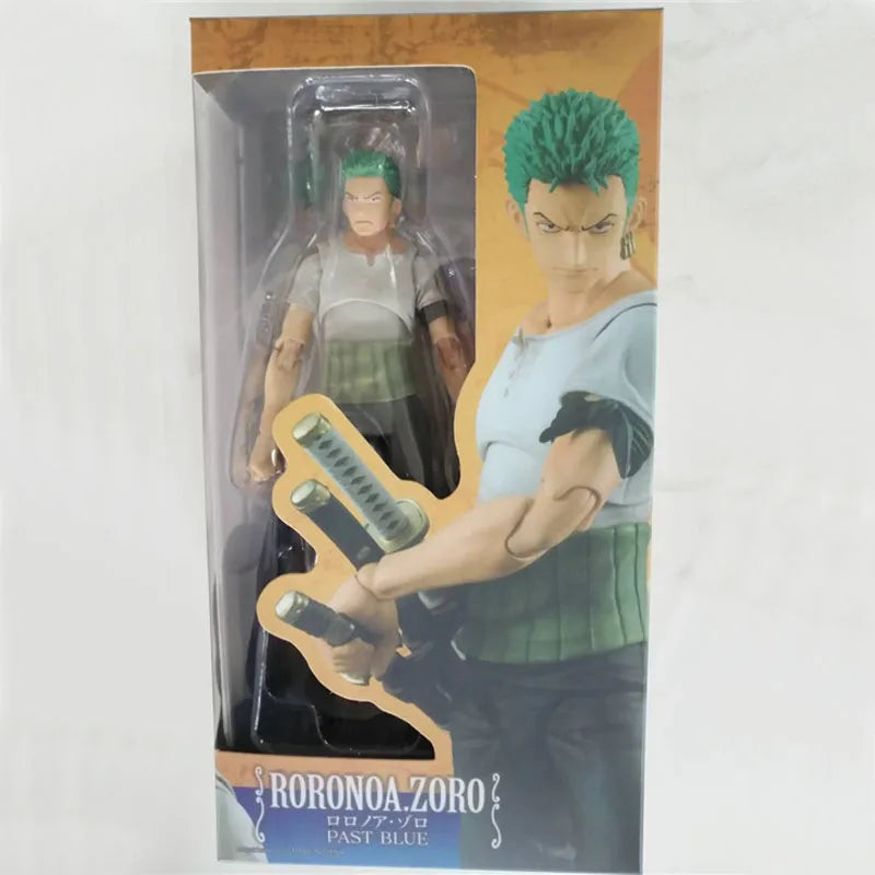 Anime One Piece Roronoa Zoro Past Blue Variable Boxed 18cm PVC Actionfigur Sammlung Modell Puppenspielzeug Geschenk