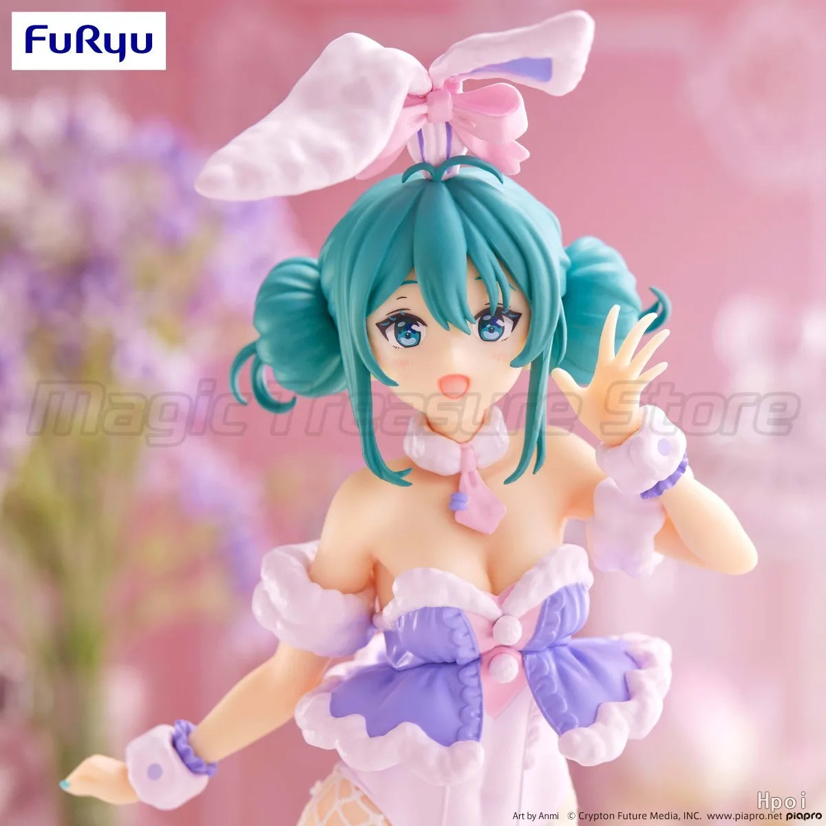 【MT】Original FuRyu BiCute Bunnies Piapro Characters Hatsune Miku Lavender Color Scheme Figure Toy Collection