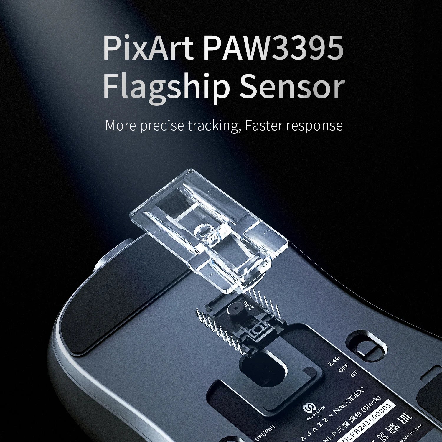 AJAZZ AJ159 NL Kabellose Maus 800 mAh Kompatibel mit Spielen und Büro PAW3395 1K Nearlink BT Kabellose Maus Laptop GiftAJAZZ AJ1