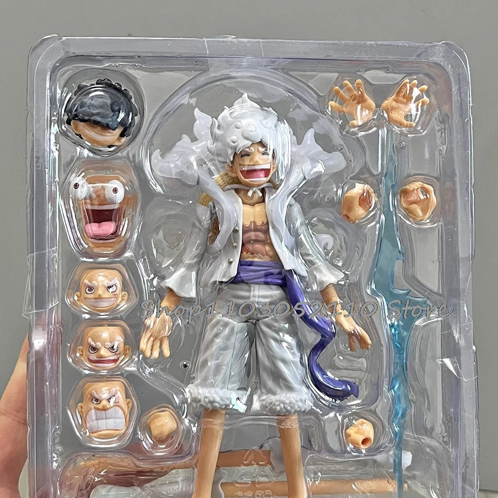 Monkey D. Luffy Figur, White Nika Luffy SHFiguarts Luffy SHF Figur, bewegliche Gelenke, Sammlermodell, Spielzeug, Geburtstagsgeschenk