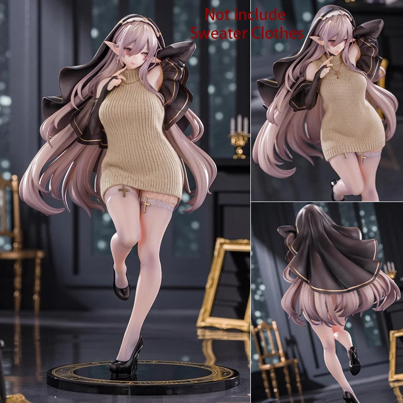 27cm PINKMANGO Shisuta-erufu By Sorananiiro Anime Girl Figure Nun/Sister Elf Action Figure Tsuki Uzaki Figurine Model Doll Toys