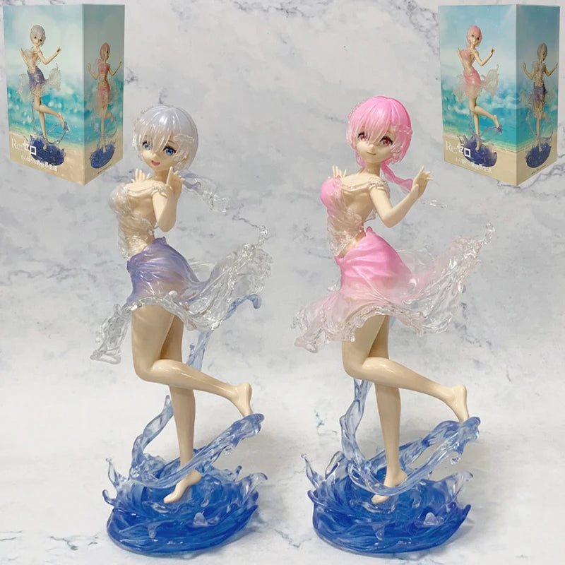 KDcolle Re:ZERO Starting Life in Another World Anime Figure Rem Sleep Sharing Action Figure Ram/Emilia Figurine Model Doll Toys