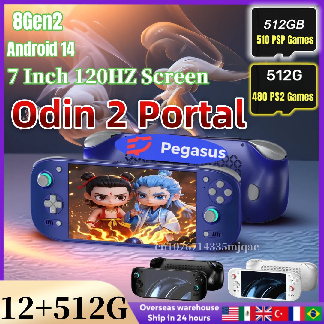 AYN Odin 2 Portal Handheld Game Console 7 Inch 120HZ Screen Android13 8000mAh 8Gen2 Open Source Portable Console PSP PS2 Gift