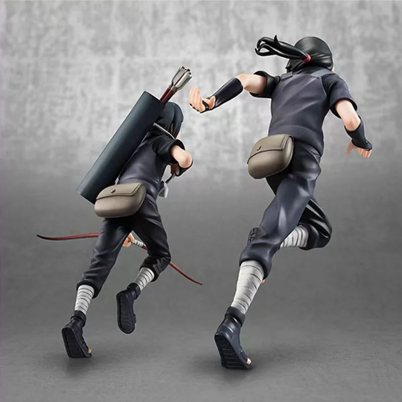 18cm Naruto Shippuden Anime Figurine Itachi Uchiha Sasuke Cartoon Action Figures Statue Model Ornament Toys Gift