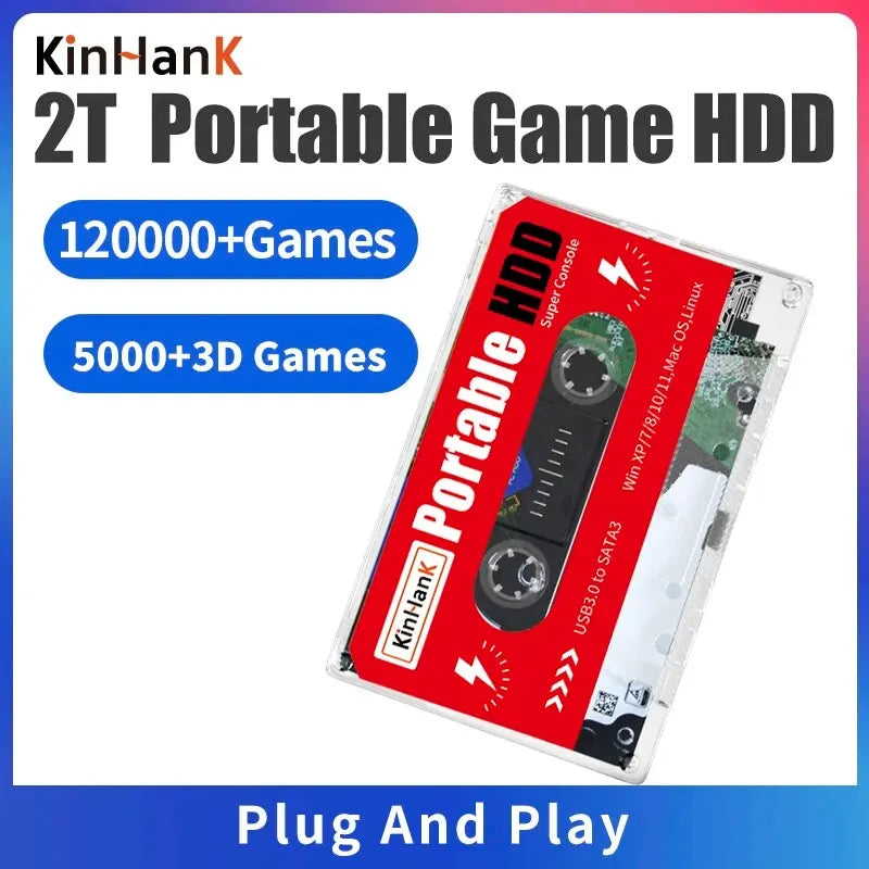 KINHANK Super Console X 2T Gaming HDD Batocera 39 mit 120000 Spielen für PS3/PS2/PS1/N64/MAME/DC Kompatibel mit Windows7/8/10/11
