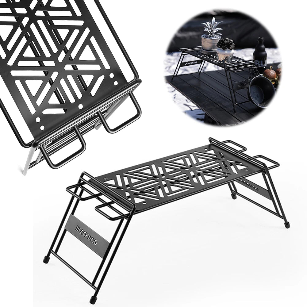 Mini-Campingtisch, Multifunktions-Grillzubehör-Regal, tragbares trapezförmiges Hängegestell für Camping-Picknick