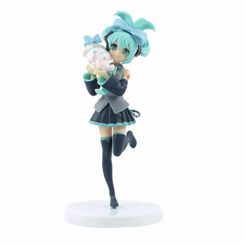 Hatsune Miku Desktop Cute Action Figure 11cm Neko T-Shirt Ver. Anime Figurine Kawaii Girl Model Toy Gift