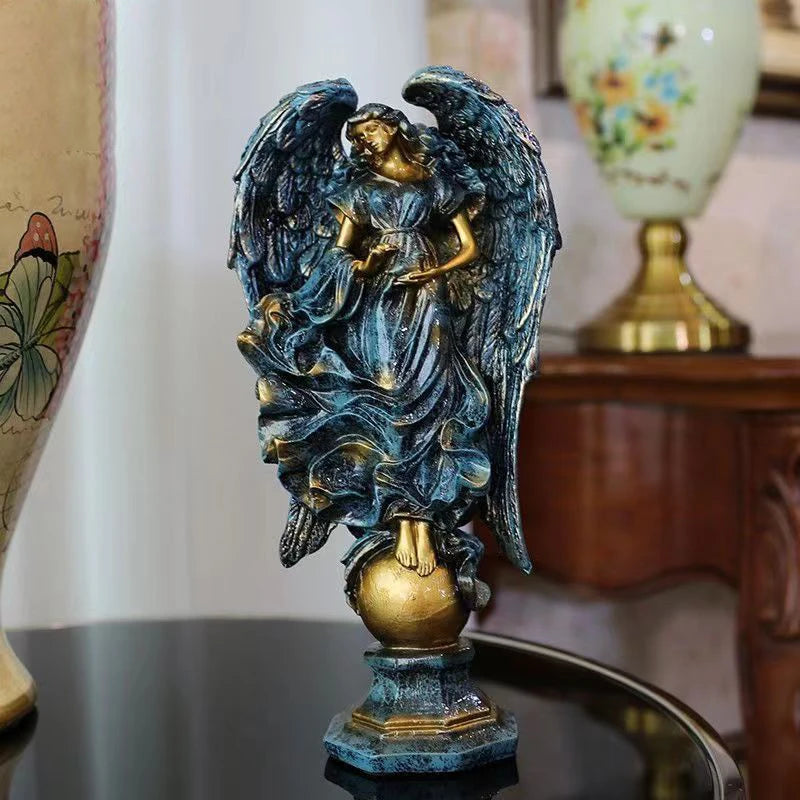 Prayer Angel Goddess Sculpture Ornament  Ancient Greek Mythological Figures Lucky Statue Office Study New Room Home Decor
