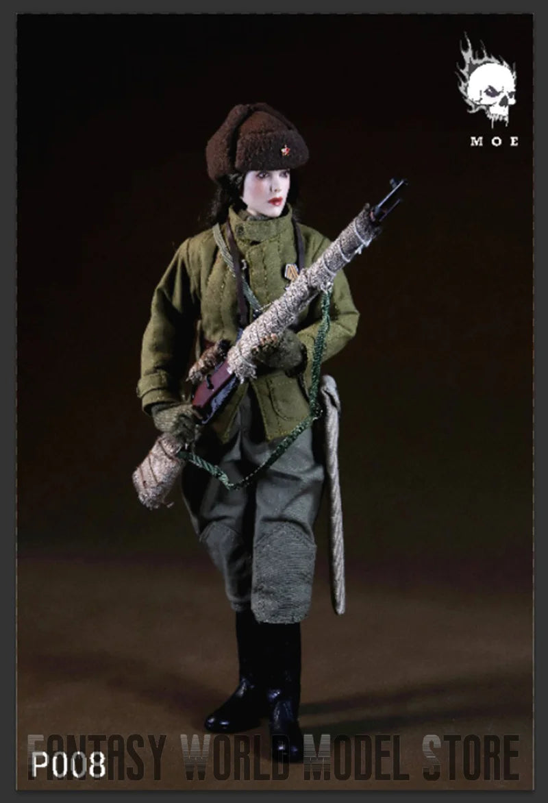 In Stock MOETOYS P008 1/6 Scale Soviet Assault Female Officer Snow Sniper 12'' Full Set Collectible Action Figure Model Dolls