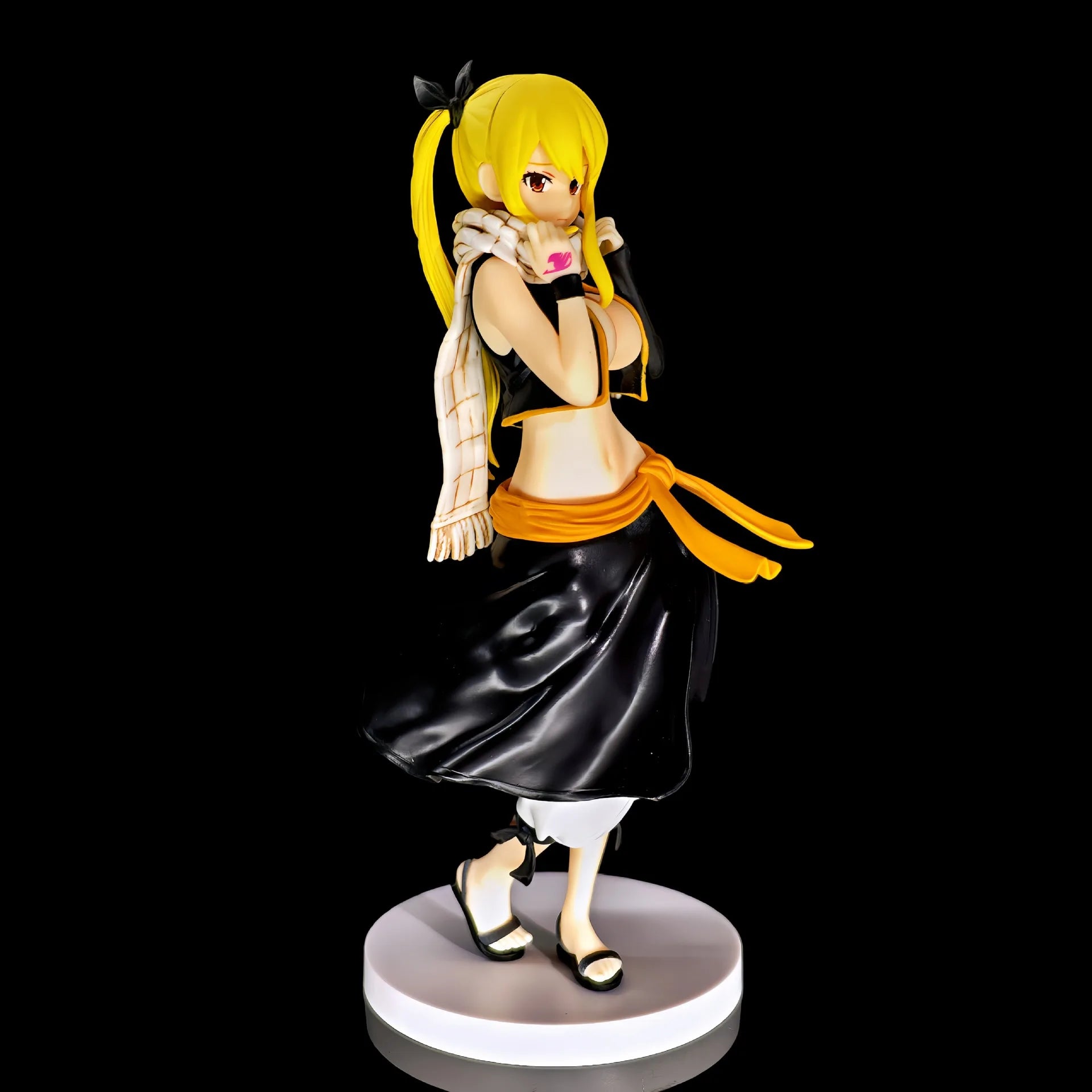 23CM FAIRY TAIL Lucy Heartfilia Menswear Standing Anime Handmade Action Figures Desktop Case Decoration Ornament Gift