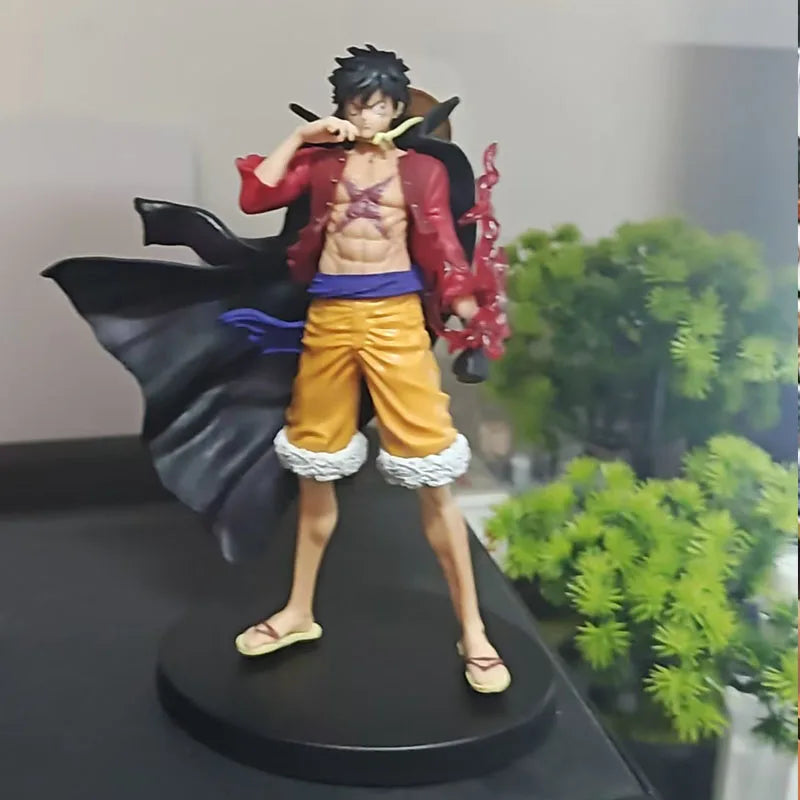 17cm One Piece Luffy New and Old Four Emperors Series Action Figure - Car & Desktop Decorative Ornament, Collectible Model Doll