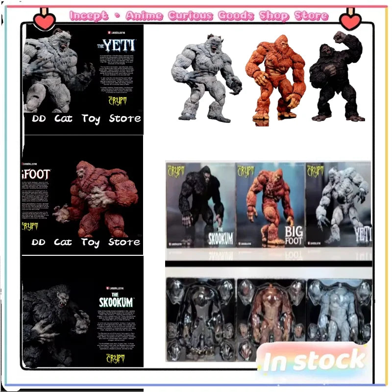 In Stock Original Monster 1/12 Snowman Bigfoot Black Giant Savage Movable Monster Collection Birthday Gift