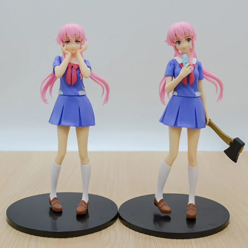 17cm Pop Up Parade Future Diary Yuno Gasai Anime Girl Figure Mirai Nikki Gasai Yuno Action Figure Collection Model Doll Toy Gift