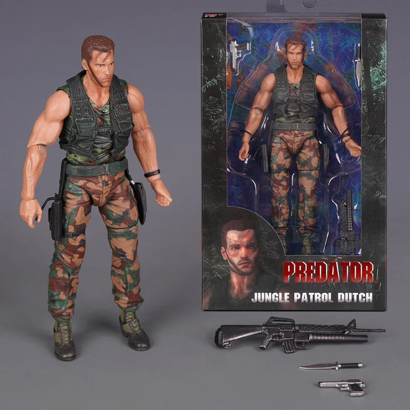 Hot Neca Predator Jungle Extraction Dutch Action Figure Schwarzenegger Figurine Statue Model Desktop Decoration Toy Gift