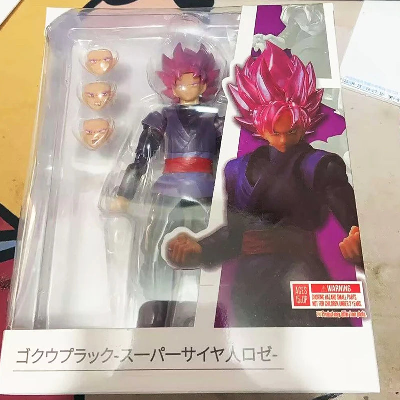 In Stock Shf Dragon Ball Super Saiyan God Son Goku Red and Goku Black Anime Action Figures PVC Collection Model Toys Gift