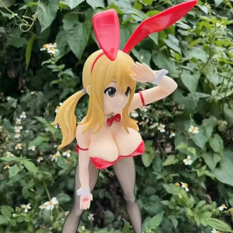 38CM FAIRY TAIL B-STYLE Lucy Heartfilia Bunny ver Mädchen Figur Hart-PVC Spiel Statue Anime Modell Action Erwachsene Puppe Spielzeug Geschenke