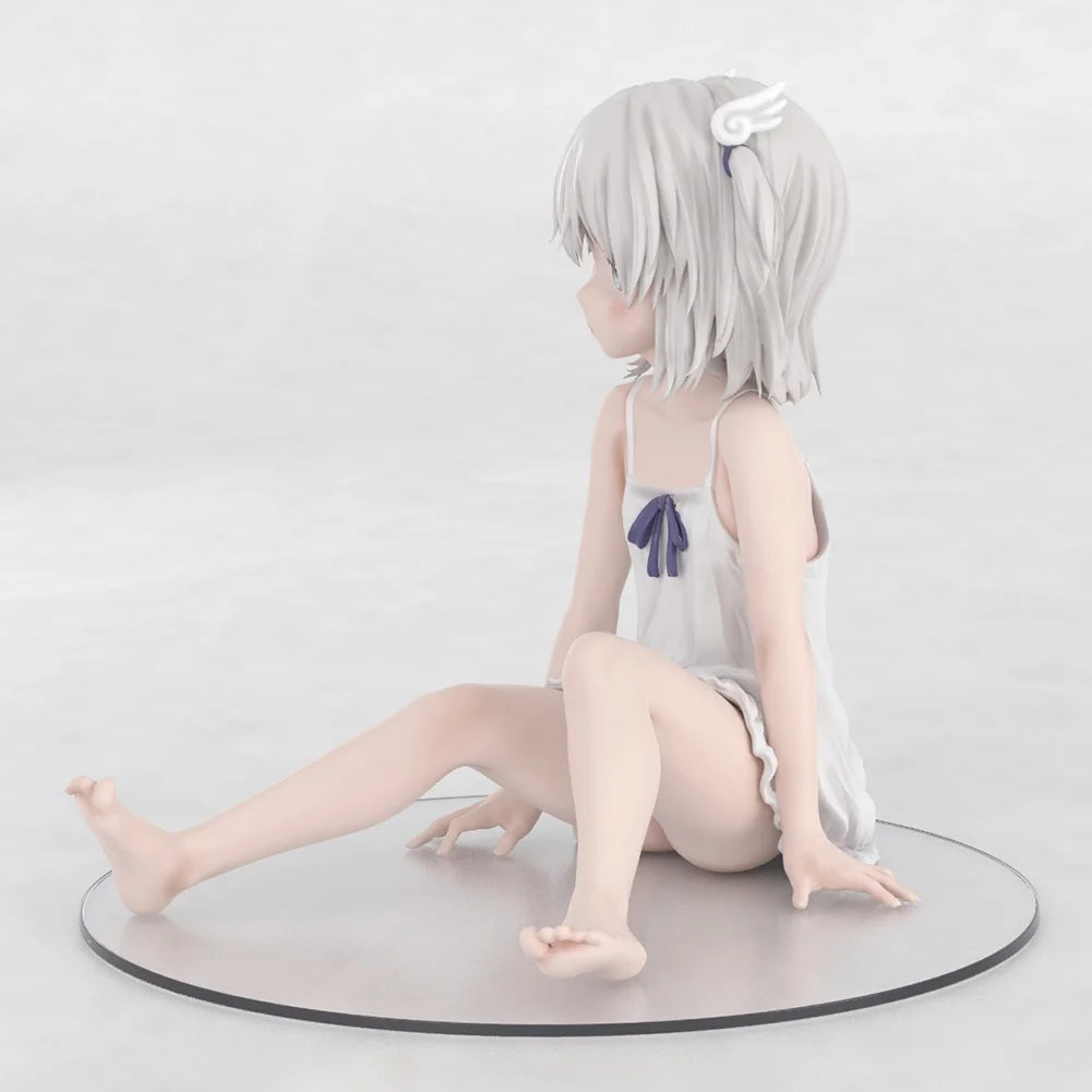 Anime Makoto Shiroikone Figure Sitting pose adult Kawaii cute Action Figure Peripheral Collectible Model car Decoration toy Gift