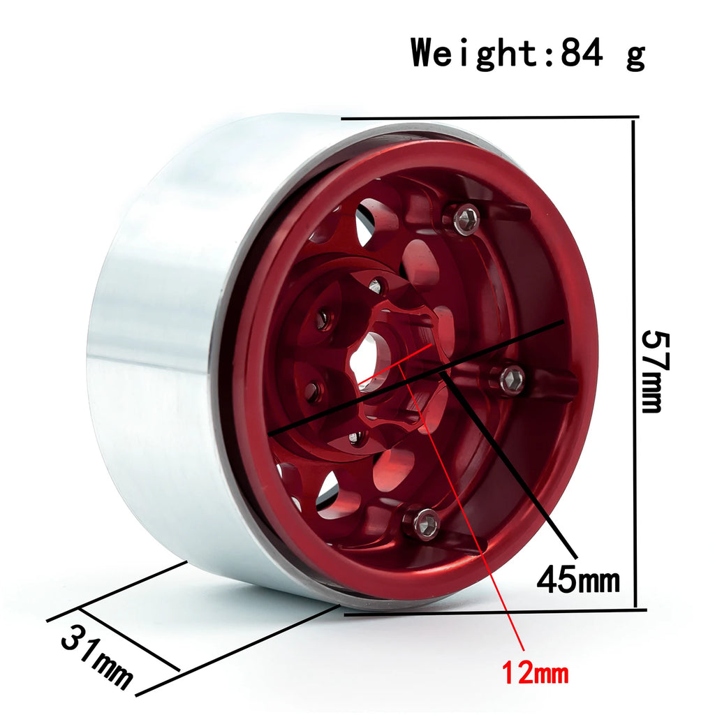 4PCS 1,9 Zoll Beadlock Rad Felgen &amp; Gummi Reifen für 1/10 RC Rock Crawler Axial SCX10 RR10 AX10 Wraith 90048 90018 KM2