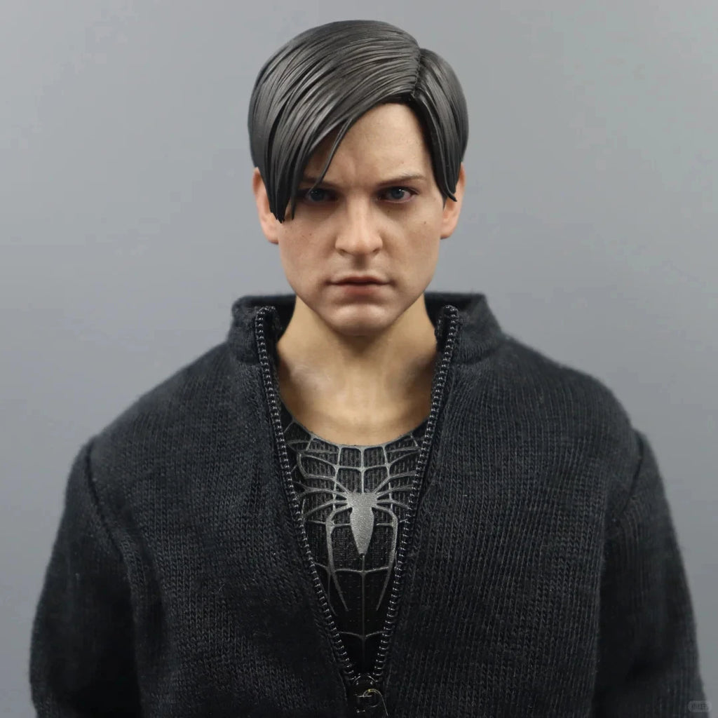 New In Stock Rise Work RW01 1/6 Scale Male Clothes Peter Parker Symbiont Black Spider Casual Suit For 12-inch Action Figure Toys