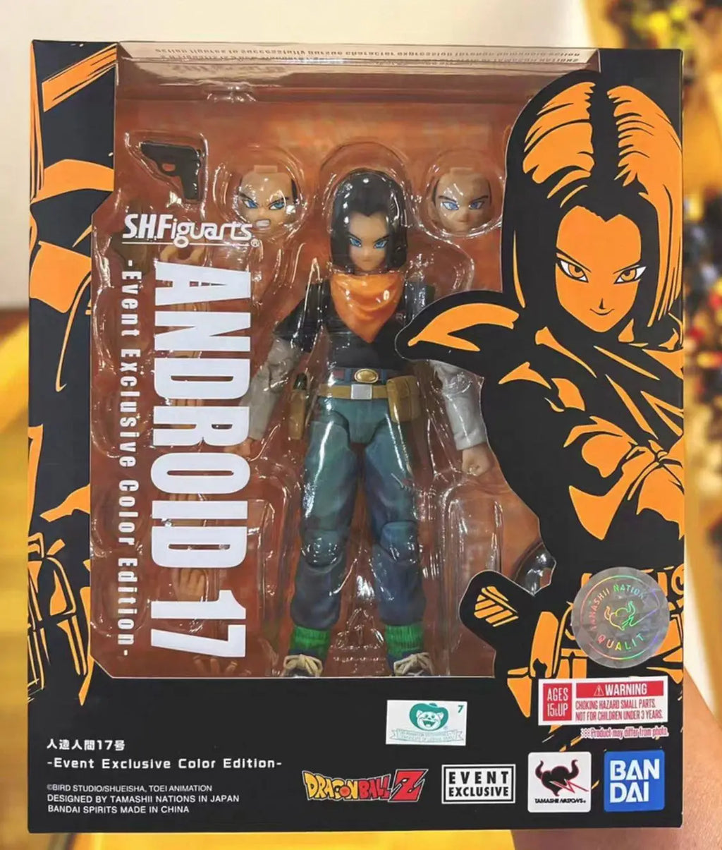 In Stock Bandai S H Figuarts Original Dragon Ball Android 17 Doll Brand New Boxed Action Figure Anime Characters Model Garage